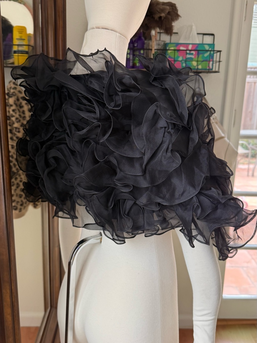 Ilana Wolf Black Silk Bolero Shrug - Picture 2 of 3